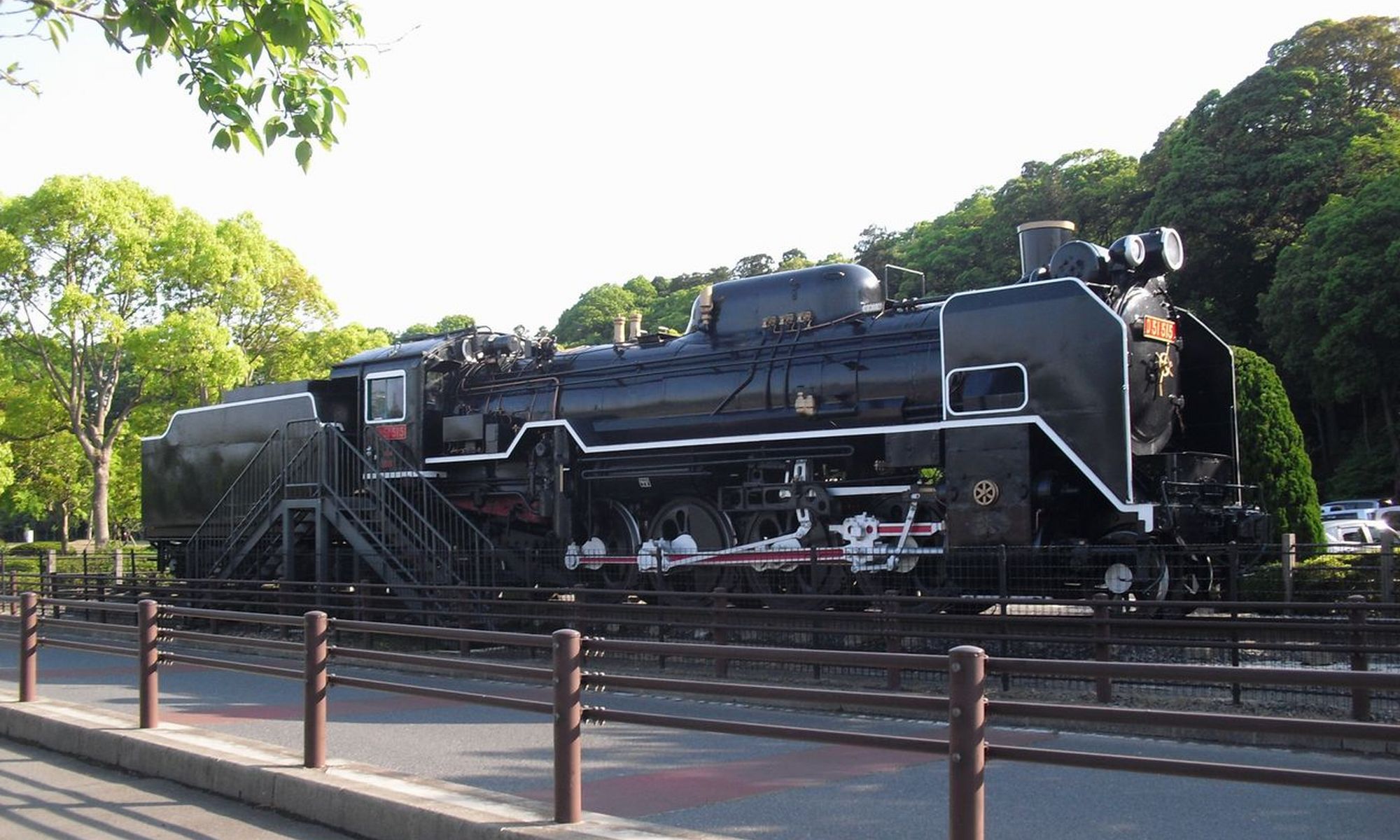 千波湖の蒸気機関車D51
